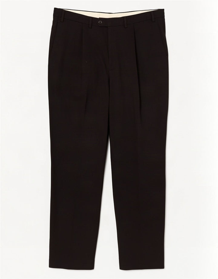 Marks & Spencer Pantalones de traje con pinzas para mujer W40 L33 Lana negra