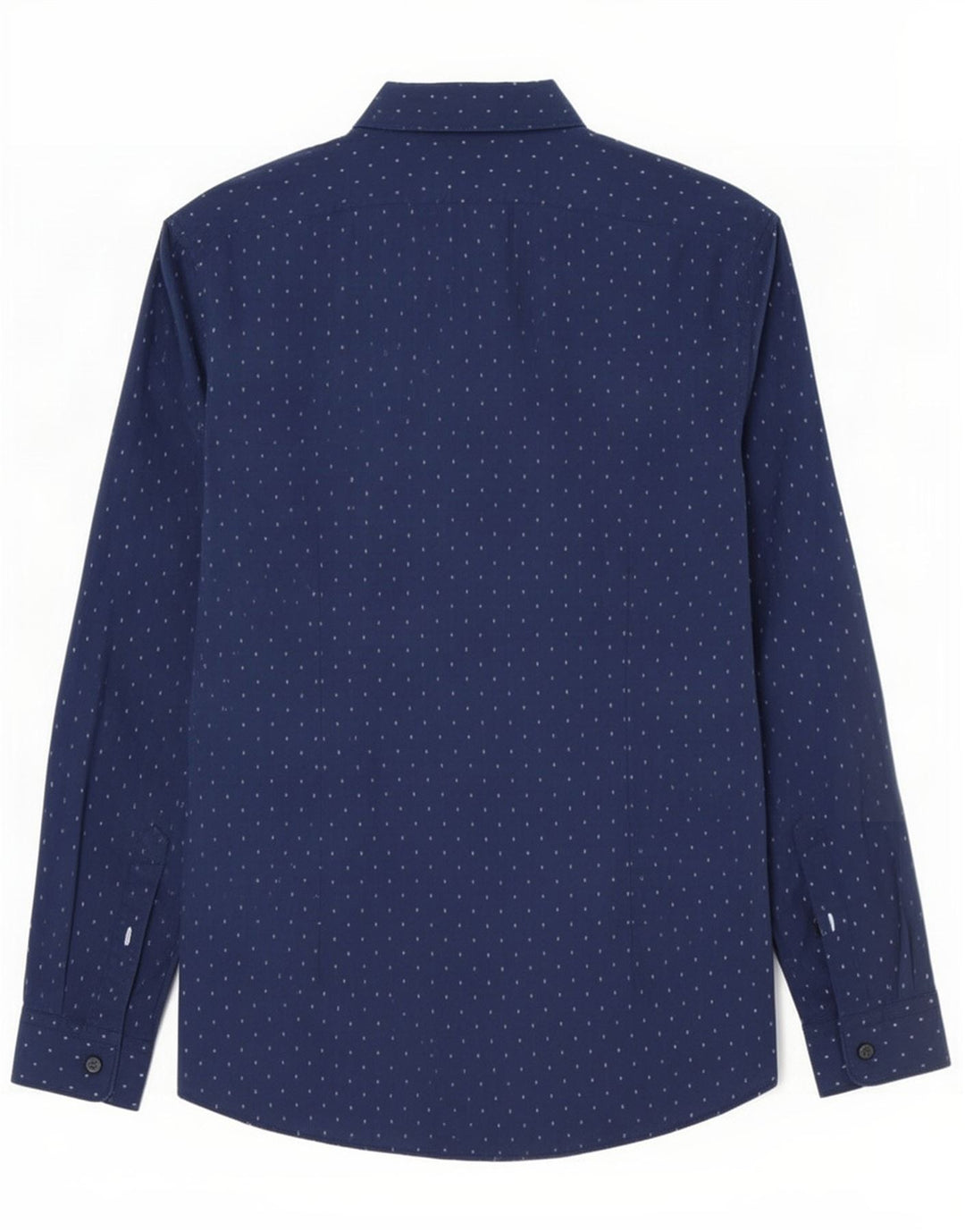 Camisa Hugo Boss Hombre Regular Fit Algodón Manchado Azul Marino Grande