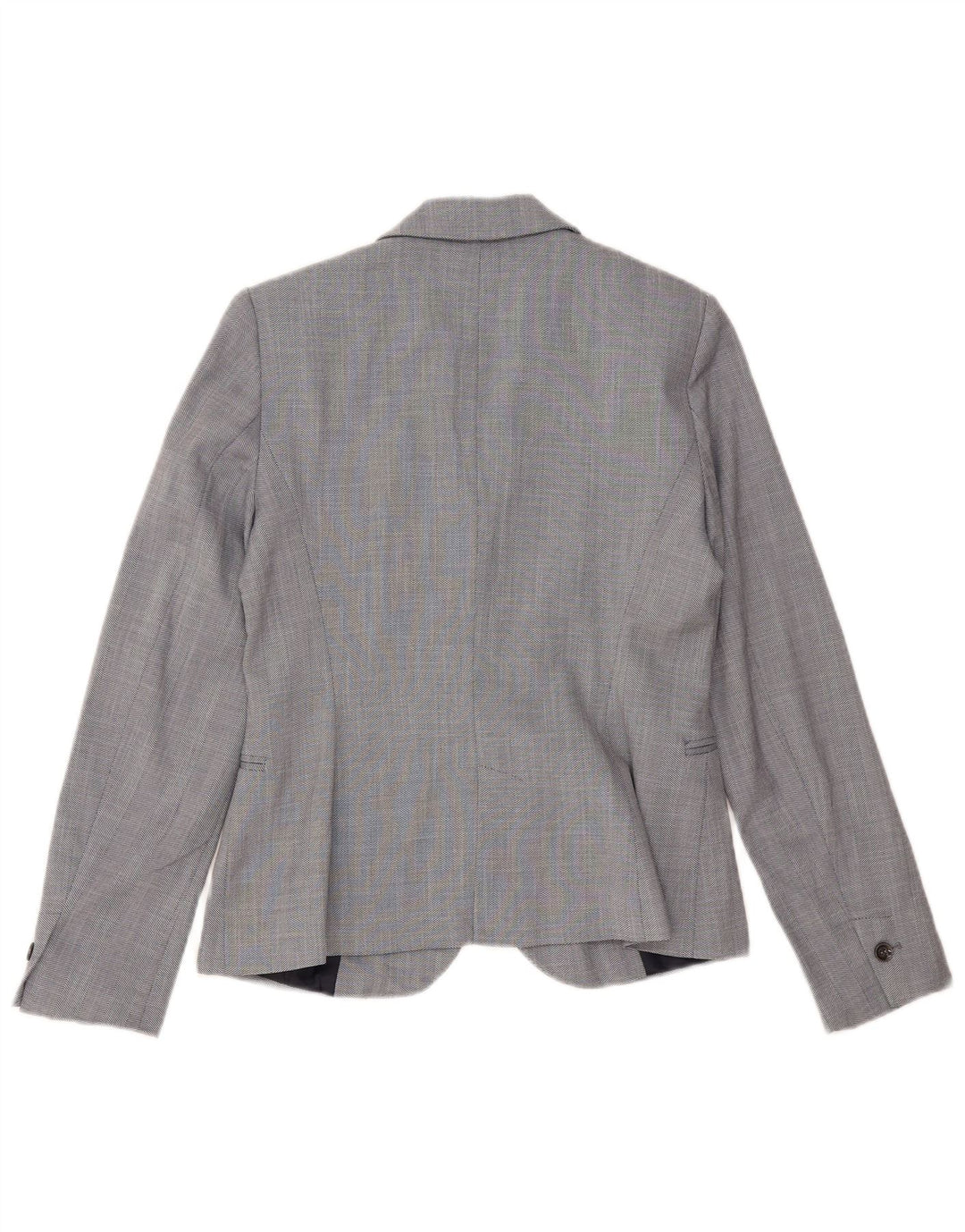 ZARA Chaqueta Blazer De 1 Botón Mujer EU 36 XS Gris Chevron Poliéster