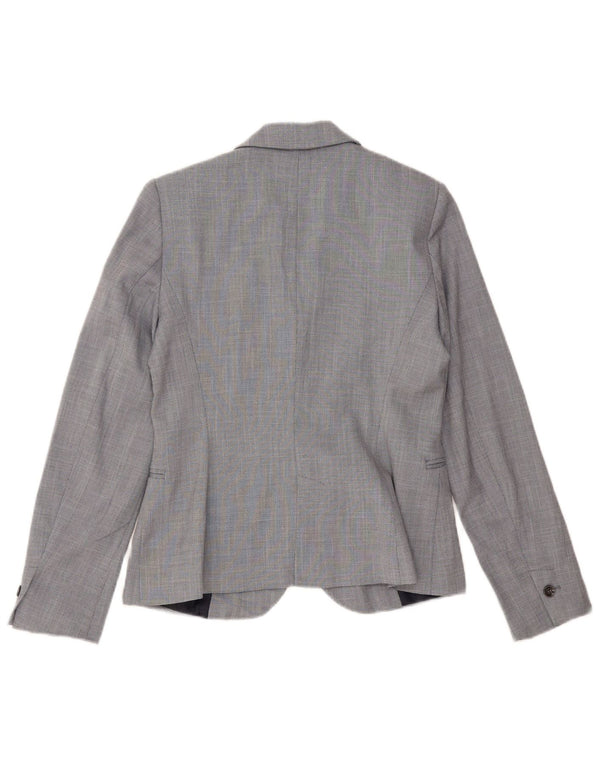 ZARA Chaqueta Blazer De 1 Botón Mujer EU 36 XS Gris Chevron Poliéster