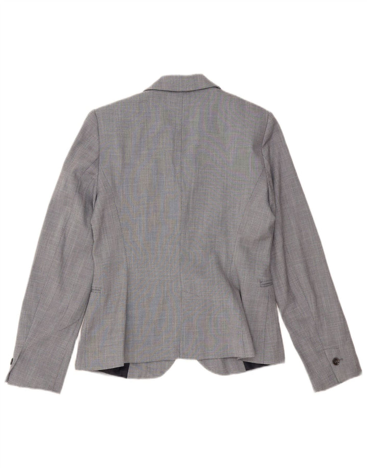 ZARA Chaqueta Blazer De 1 Botón Mujer EU 36 XS Gris Chevron Poliéster