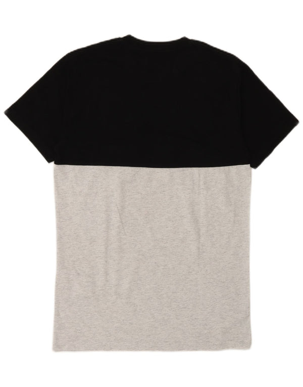 Vans Camiseta de corte clásico para hombre, camiseta pequeña de algodón con bloques de color negro