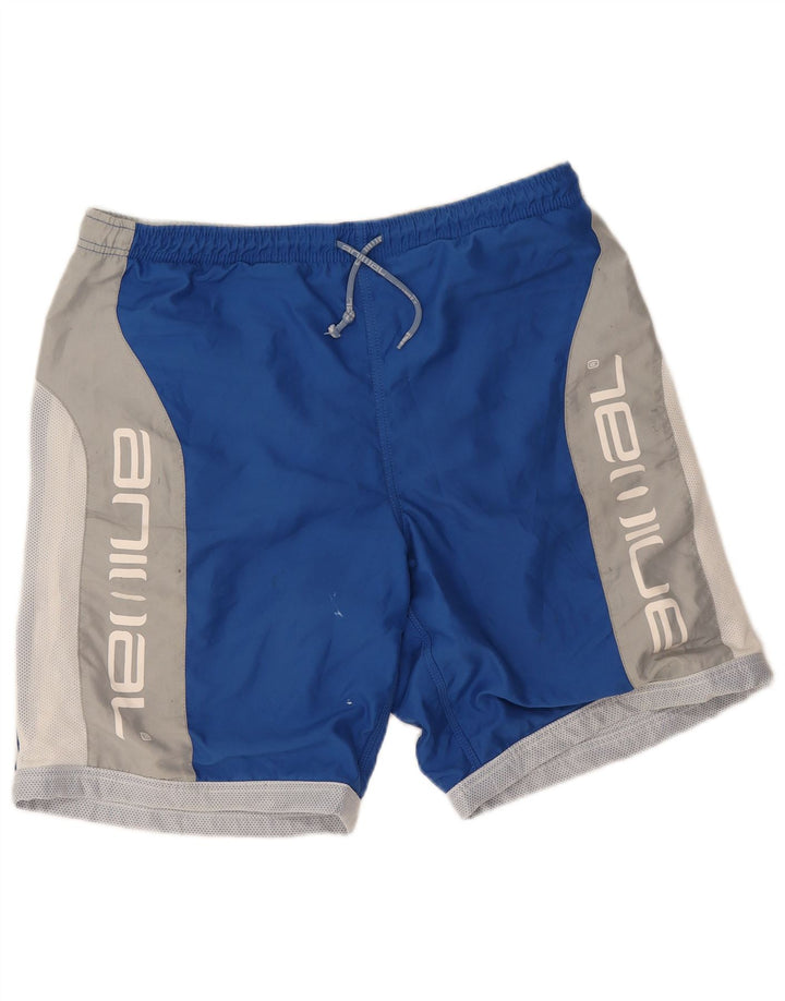 Bañador con estampado de animales para hombre, talla grande, color azul, poliéster
