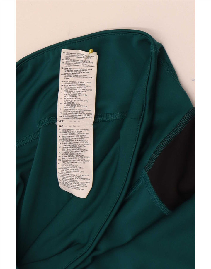Reebok Leggings gráficos para mujer UK 8/10 Small Verde Colorblock Poliéster