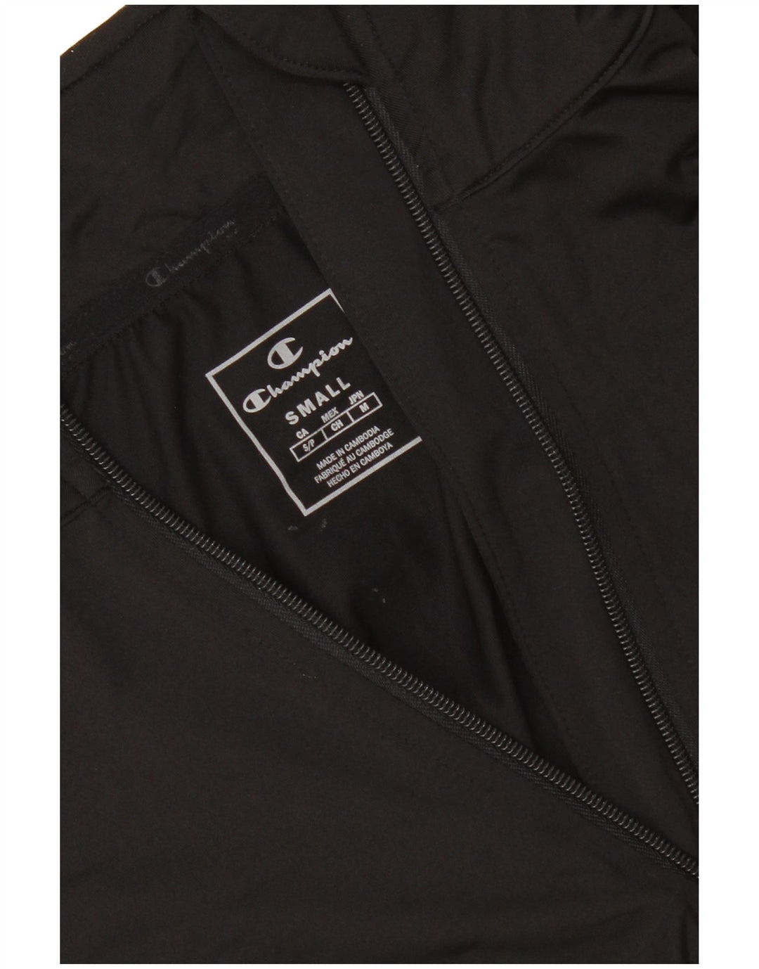 CHAMPION - Chándal con cuello y cremallera para hombre, talla pequeña, color negro