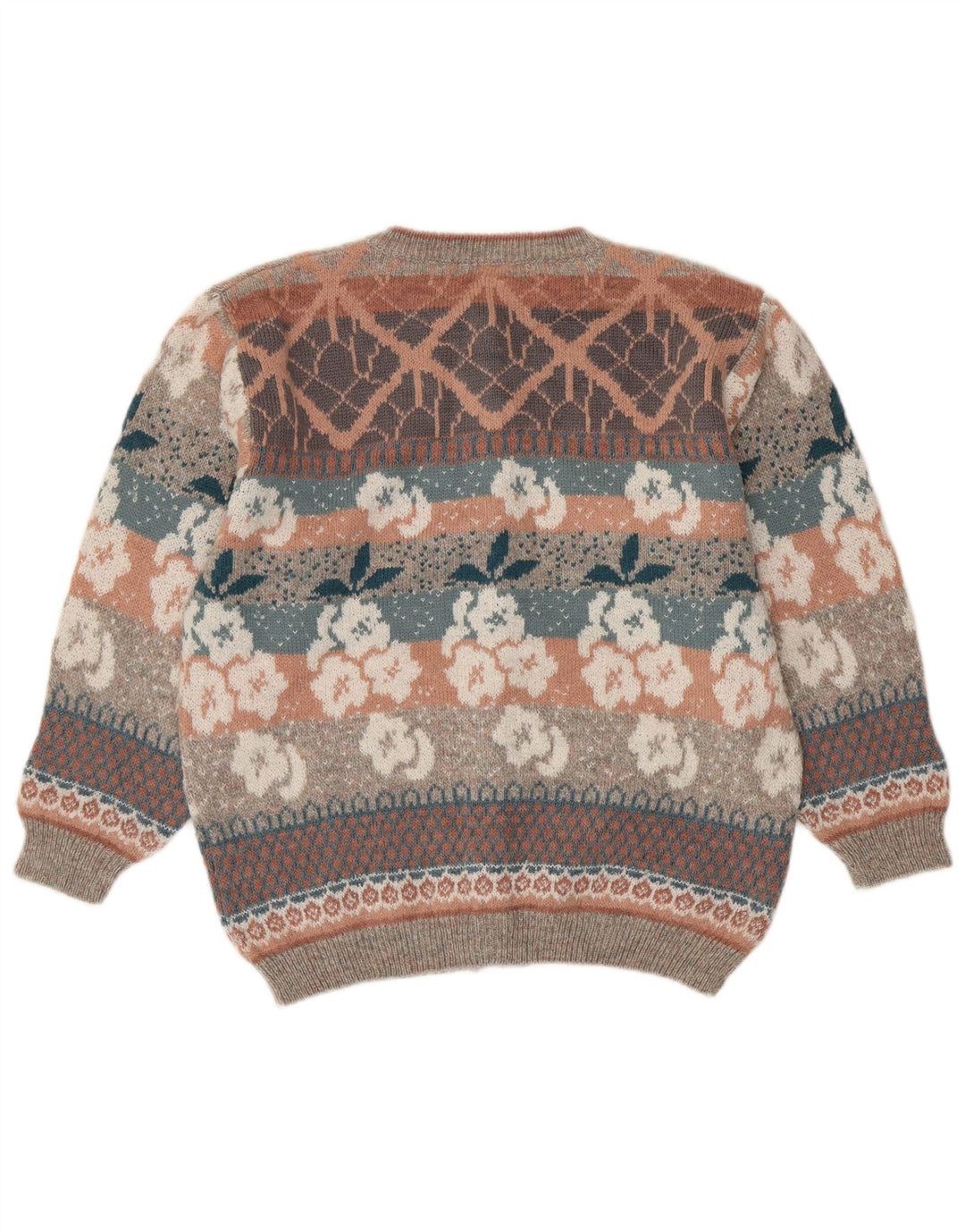 SIMONE Suéter Cárdigan para Mujer Reino Unido 16 Lana Floral Multicolor Grande