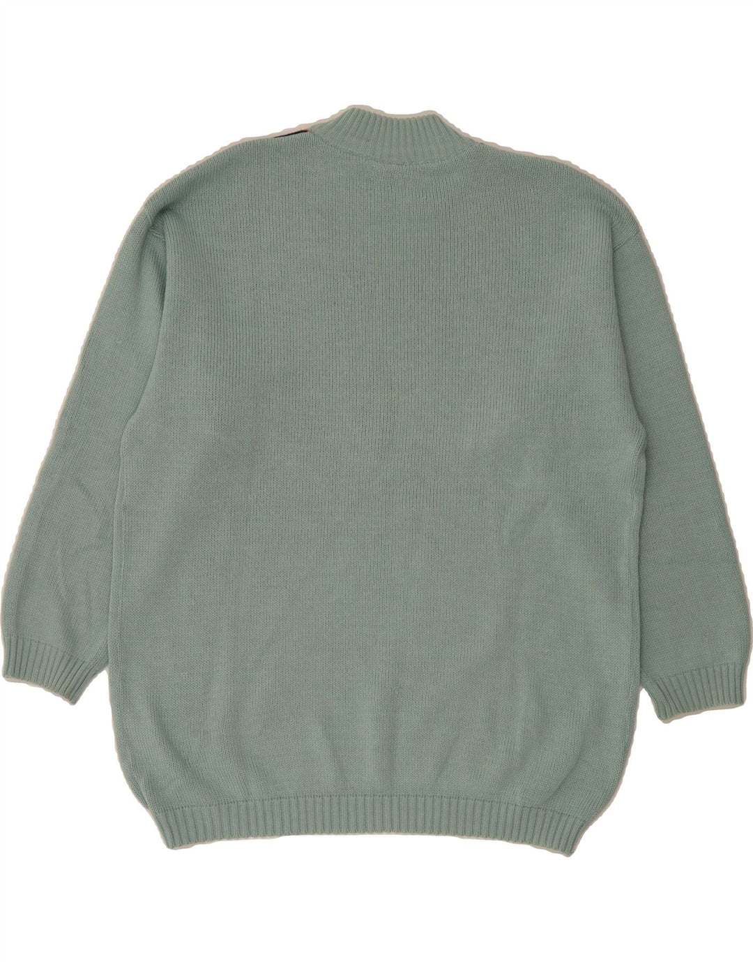 VINTAGE Mens Turtle Neck Jumper Sweater Medium Blue Argyle/Diamond Acrylic Vintage Vintage and Second-Hand Vintage from Messina Hembry 