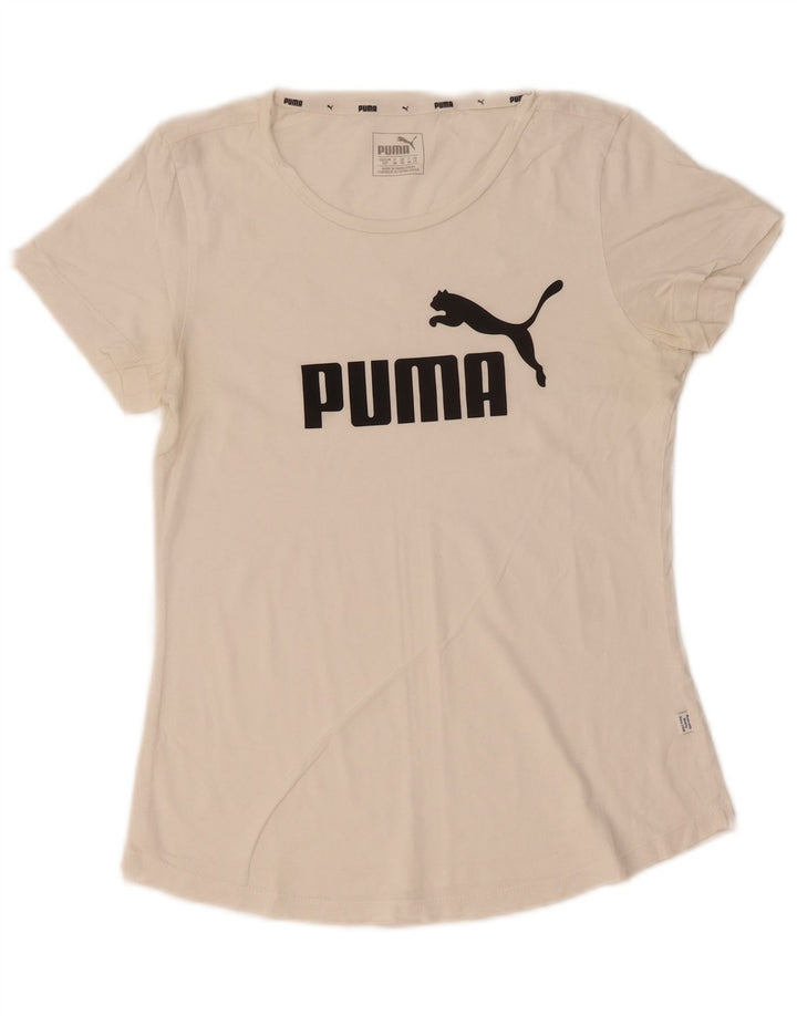 Puma Camiseta gráfica para mujer Top UK 10 Small White