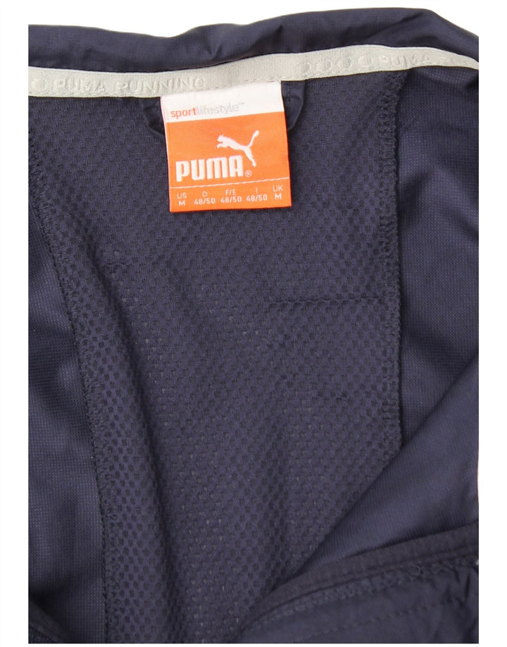 PUMA Mens Tracksuit Top Jacket Medium Navy Blue Polyester