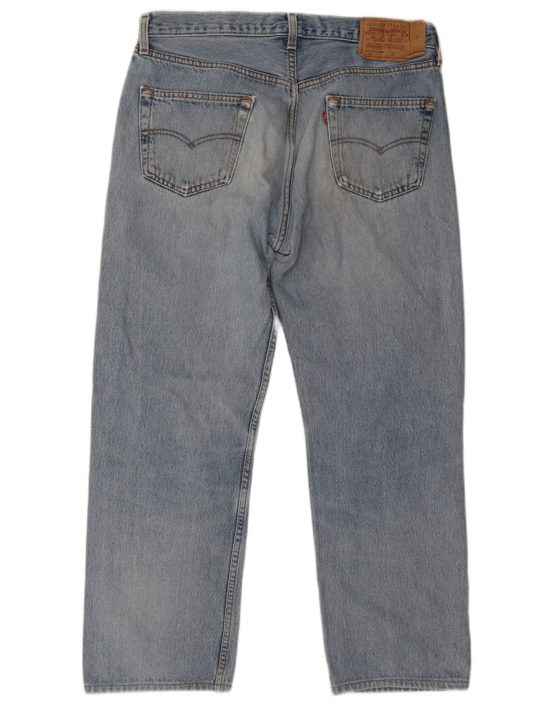 Levi's Jeans rectos desgastados 501 para hombre W32 L27 Algodón azul