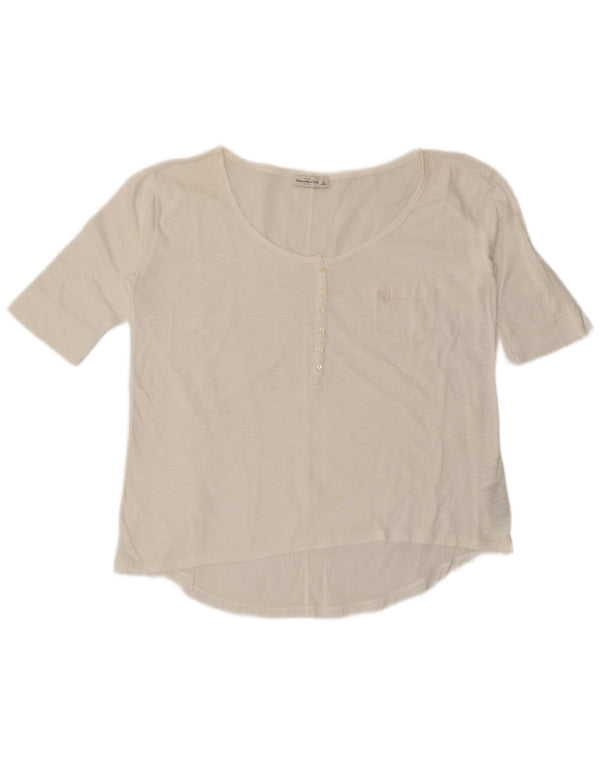 ABERCROMBIE & FITCH Camiseta para mujer Top UK 46 Grande Algodón blanco
