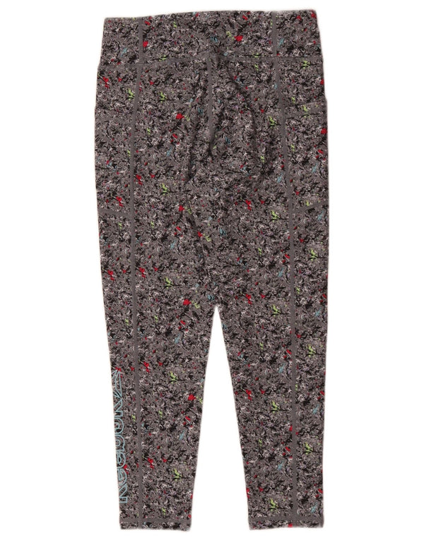 Reebok Leggings Niñas 10-11 Años Grande Gris Floral Poliéster