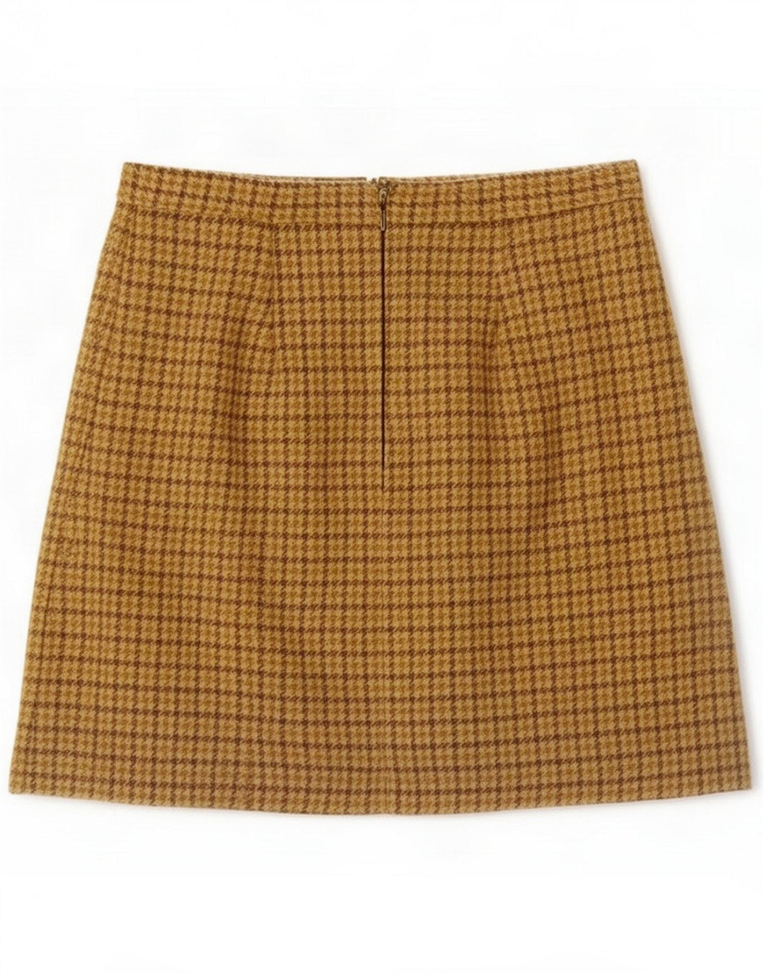 Minifalda vintage para mujer pequeña W26 Cuadros marrones
