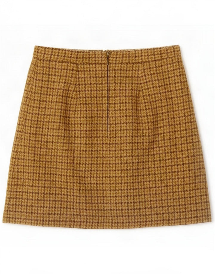 Minifalda vintage para mujer pequeña W26 Cuadros marrones