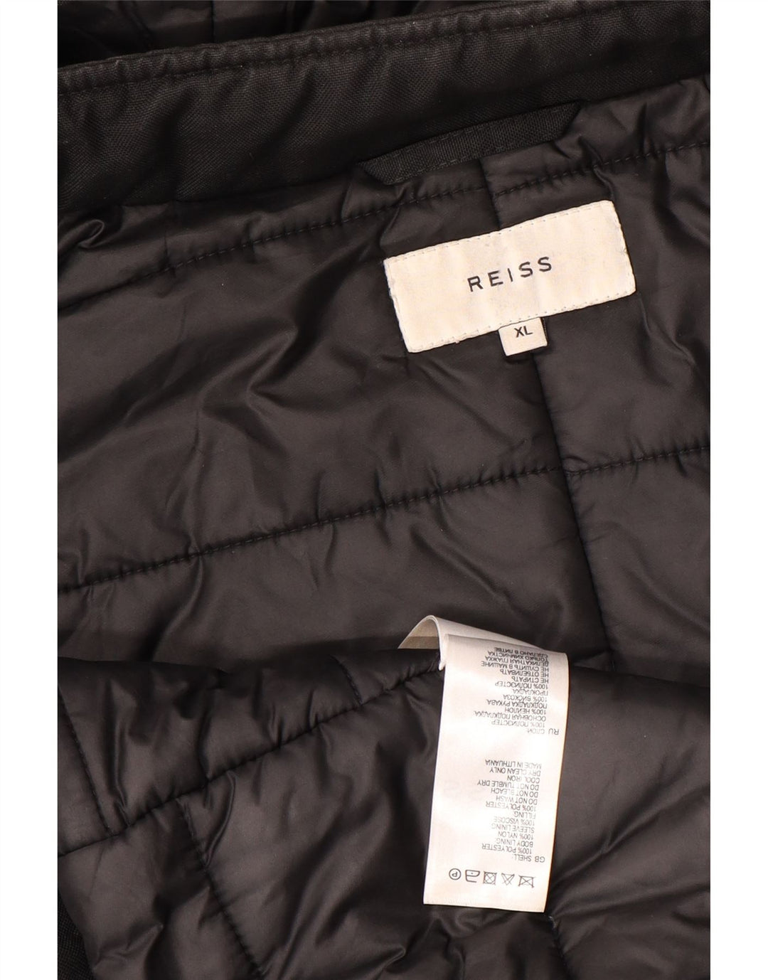 Chaqueta acolchada con capucha Reiss para hombre UK 42 XL Poliéster negro