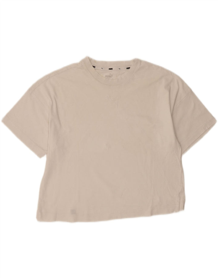 PUMA Womens Crop T-Shirt Top UK 10 Small White Vintage Puma and Second-Hand Puma from Messina Hembry 