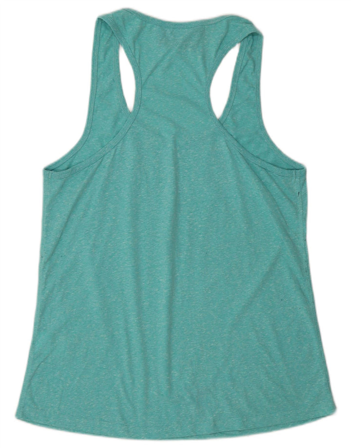 Superdry Mujer Gráfico Chaleco Top UK 44 Poliéster Moteado Turquesa Medio