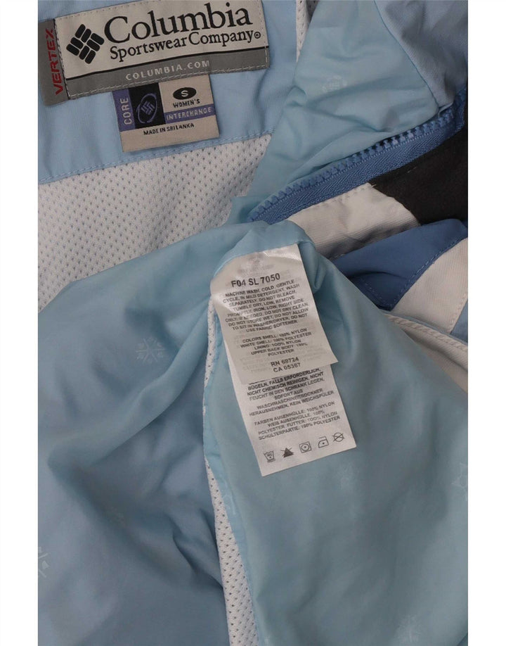 Columbia Chaqueta impermeable extragrande con capucha para mujer Reino Unido 40 Small Azul Colorblock
