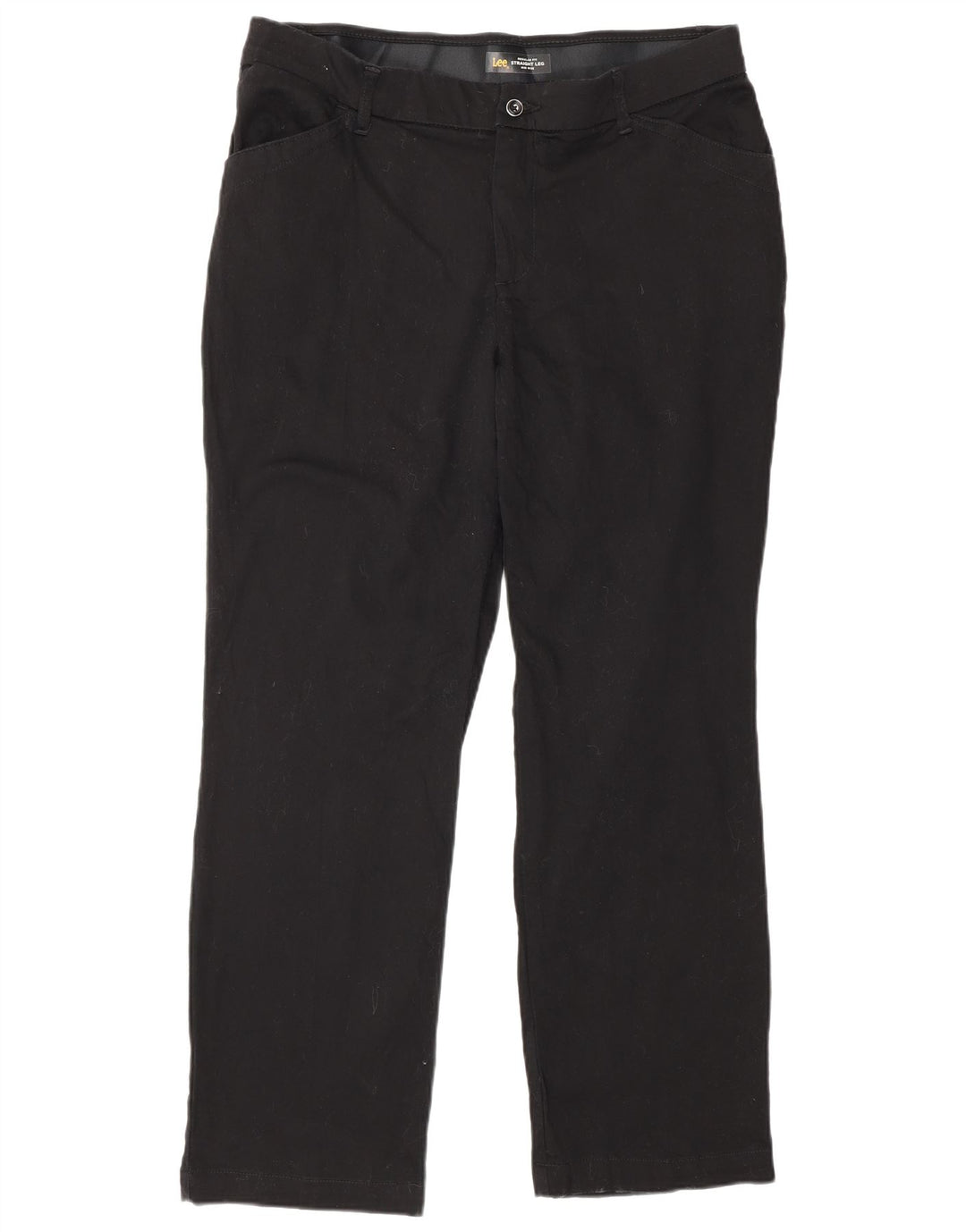 LEE Pantalones casuales de talle medio para mujer, ajuste regular, talla 12, grande, W34 L29, color negro