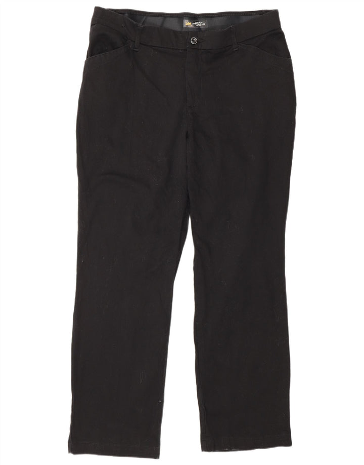 LEE Pantalones casuales de talle medio para mujer, ajuste regular, talla 12, grande, W34 L29, color negro