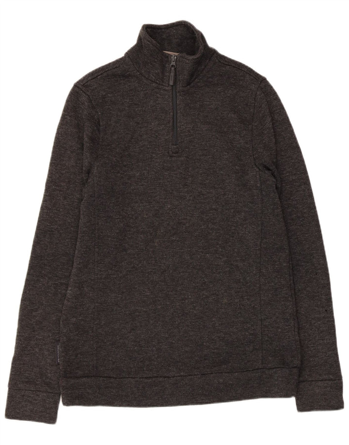 MOUNTAIN WAREHOUSE Sudadera con cuello y cremallera para hombre Jumper Gris medio moteado