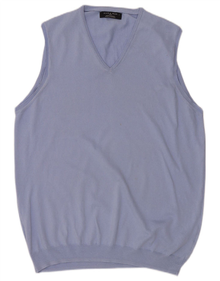 Zara Hombre Chaleco Tank Top XL Azul