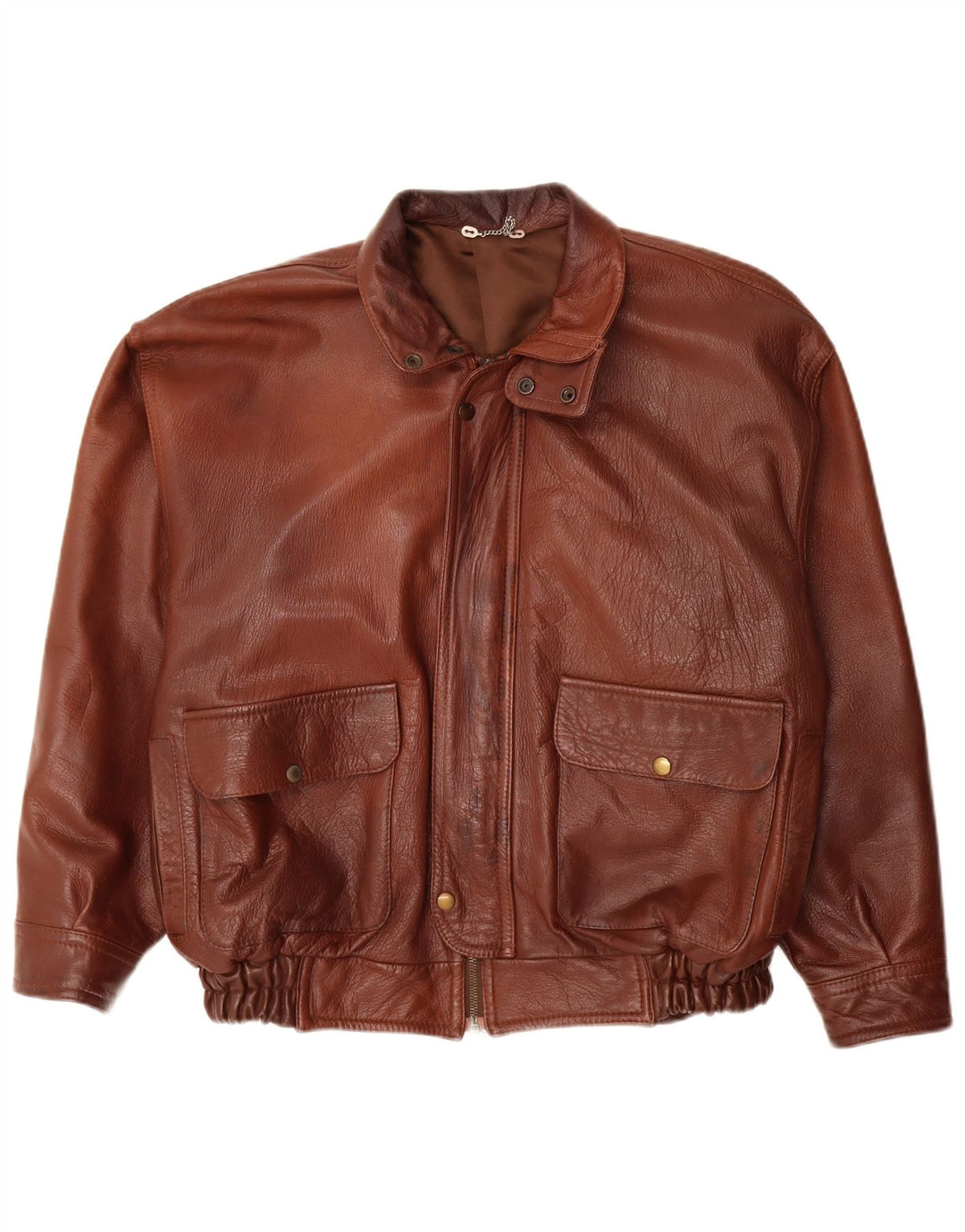 Vintage hombres chaqueta de cuero Reino Unido 40 marrón grande