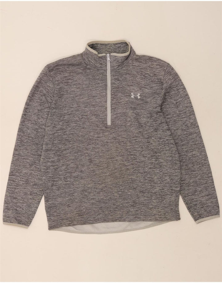 Under Armour Sudadera con cuello y cremallera para hombre Jersey tipo jersey de poliéster moteado en gris medio