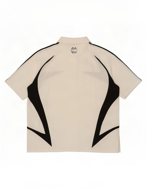 Adidas Polo gráfico para hombre UK 48/50 XL Blanco Colorblock Algodón