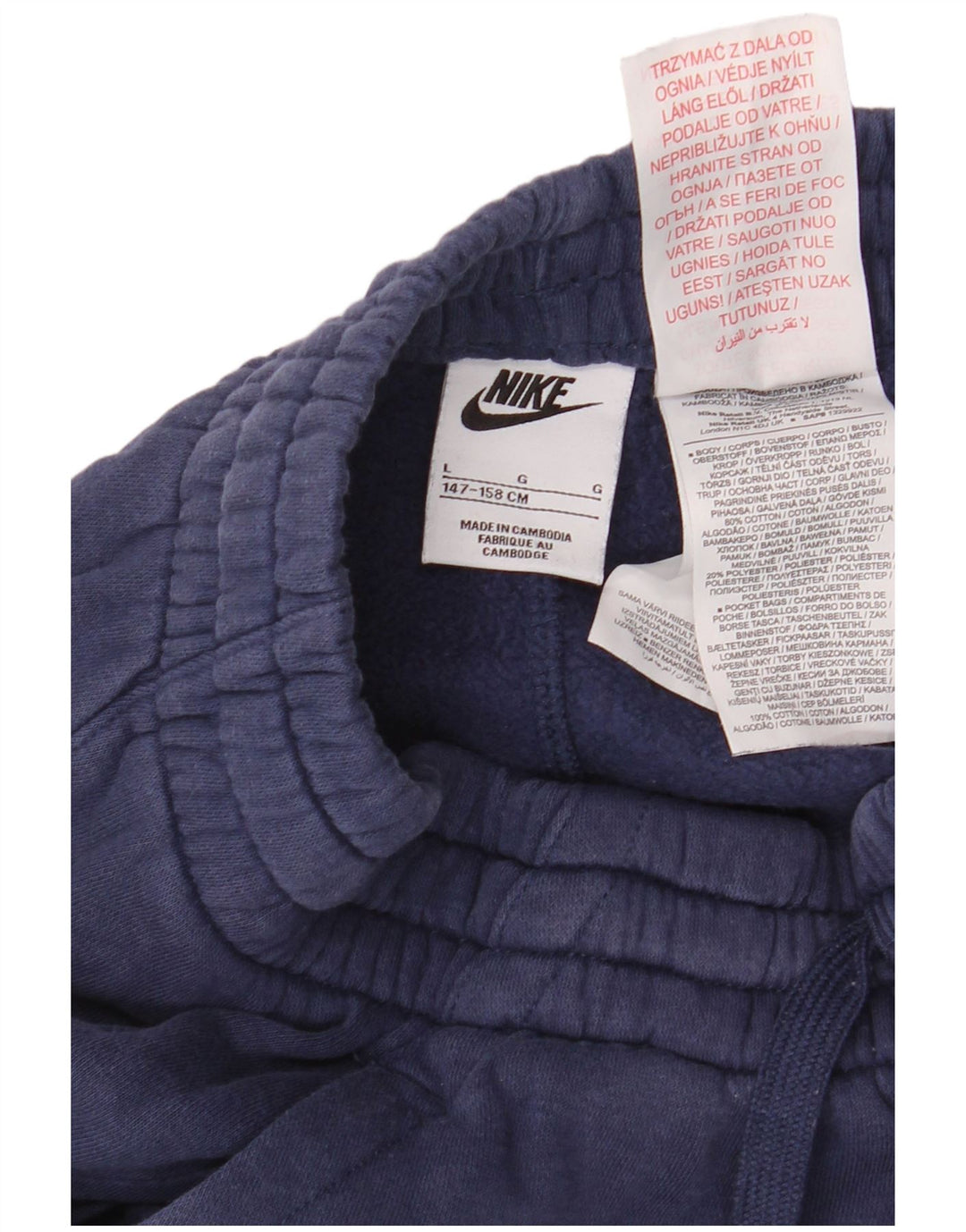 NIKE Pantalones de chándal para niños Joggers 12-13 años Grande Azul Marino Algodón