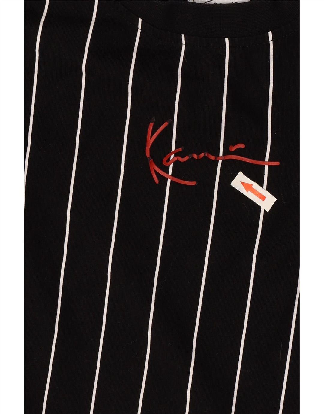 Karl Kani - Camiseta para hombre, talla pequeña, algodón a rayas, color negro