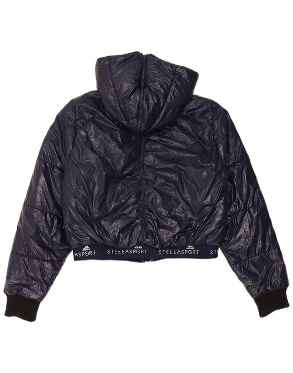 Adidas Mujer Stella McCartney Crop Chaqueta Acolchada UK 16/18 Grande Azul Marino
