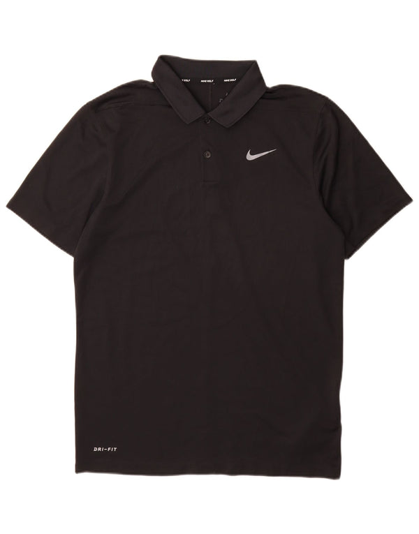 Nike Mens Dri Fit Polo Shirt Small Black Polyester