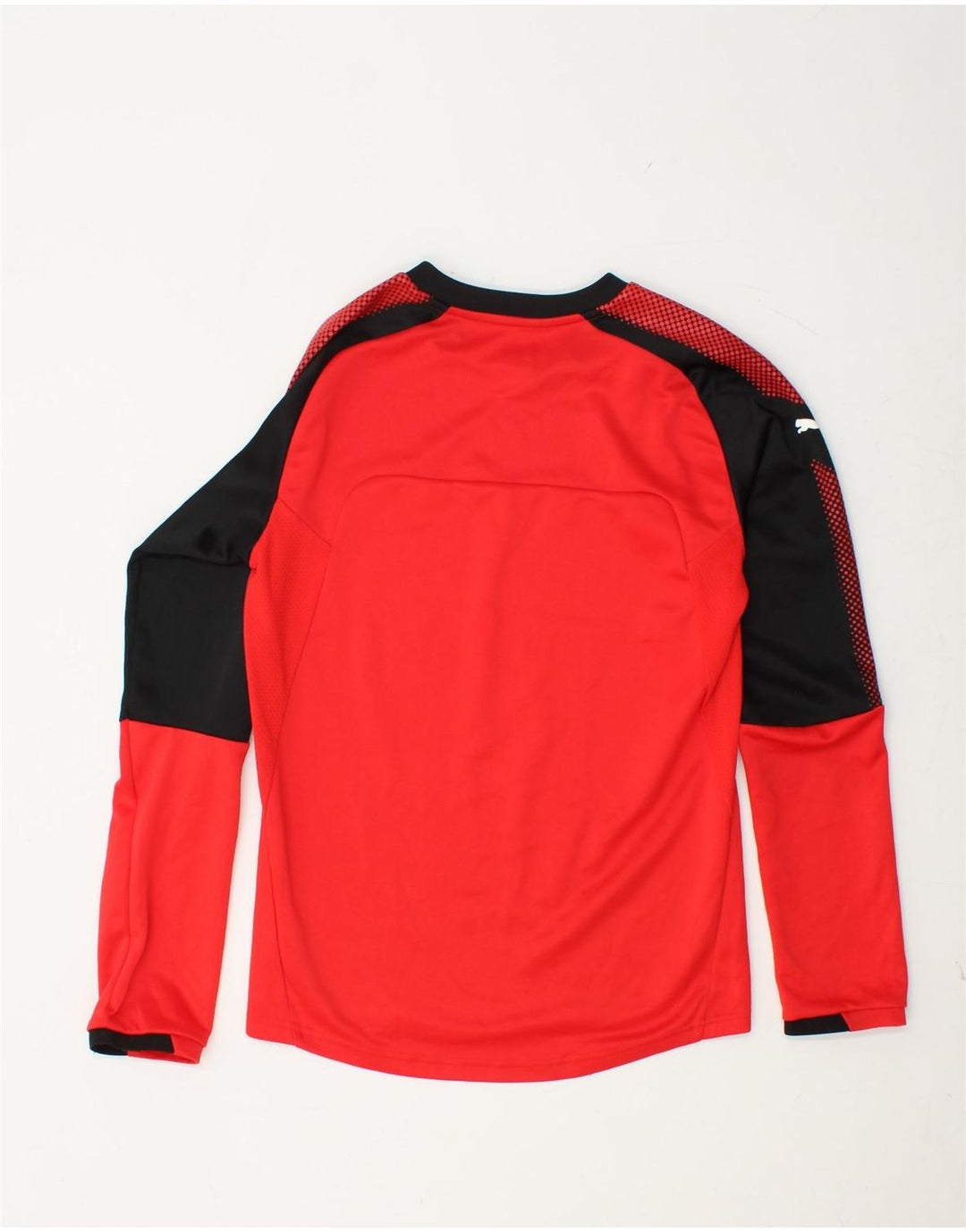 PUMA Top gráfico de manga larga para hombre XS Poliéster color block rojo