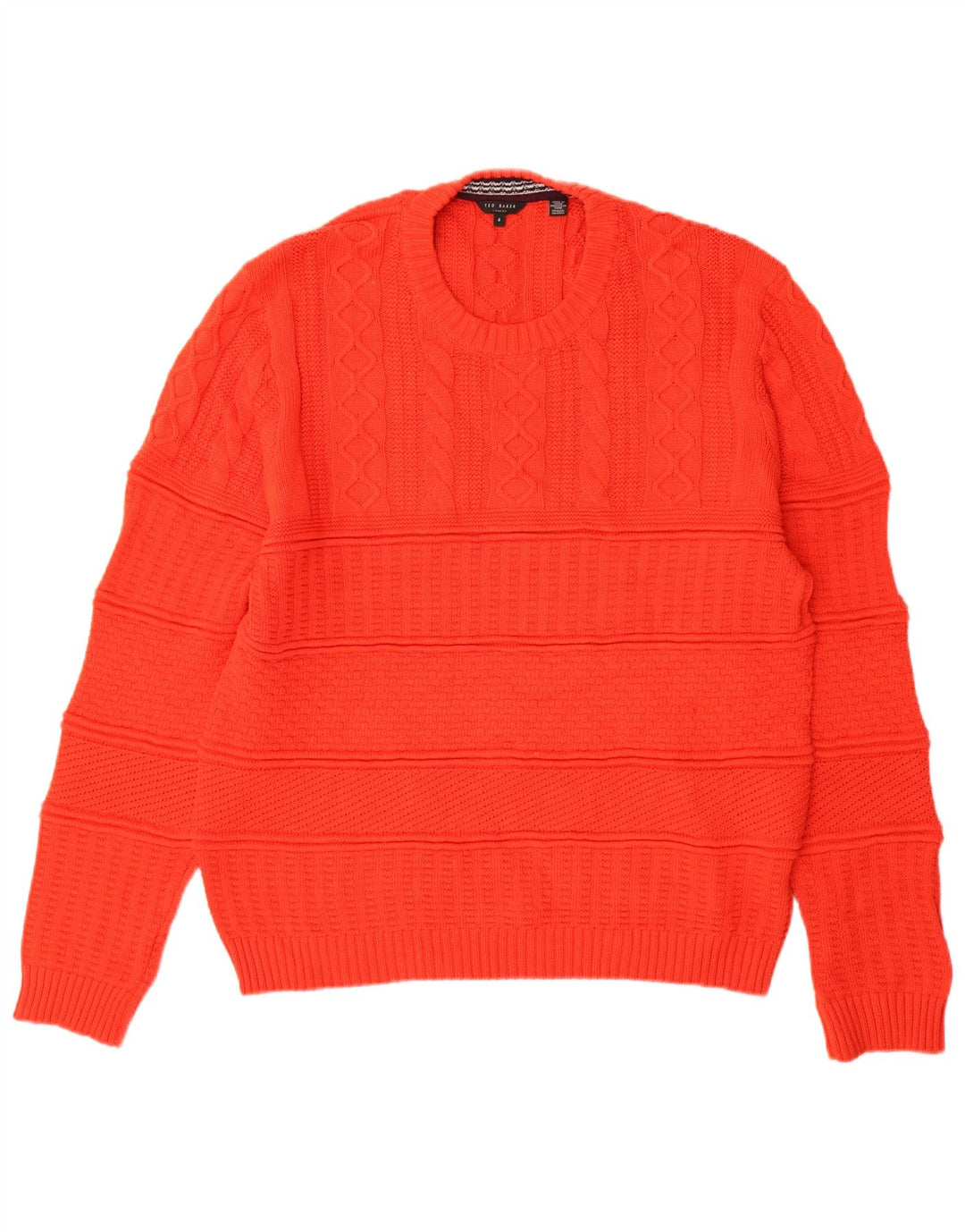 Ted Baker - Jersey de cuello redondo para hombre, talla 4, algodón rojo grande