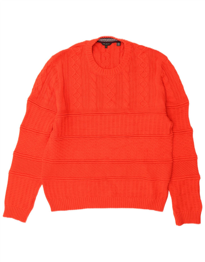 Ted Baker - Jersey de cuello redondo para hombre, talla 4, algodón rojo grande