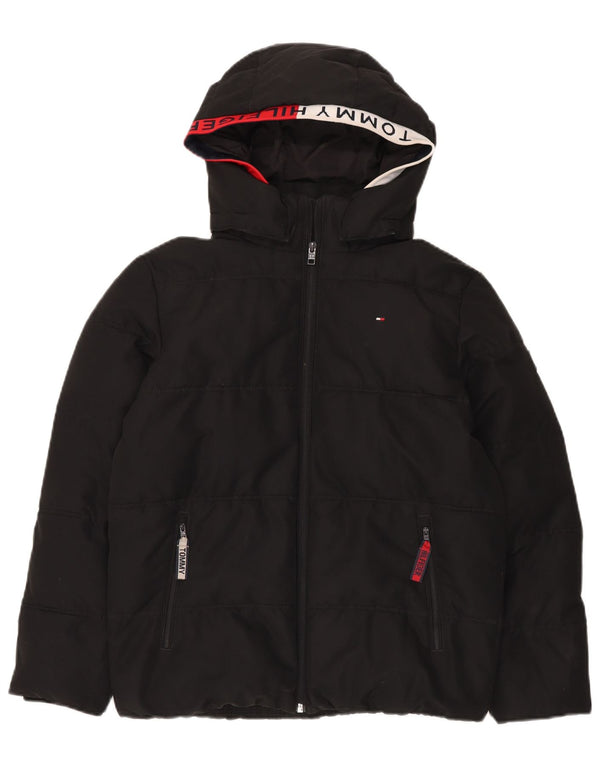 Tommy Hilfiger Chaqueta acolchada con capucha gráfica para hombre UK 36 Small Black