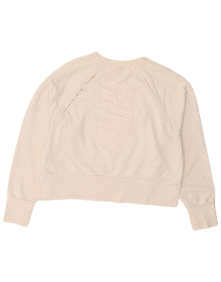Nike - Sudadera corta para mujer, talla 40, poliéster blanco mediano