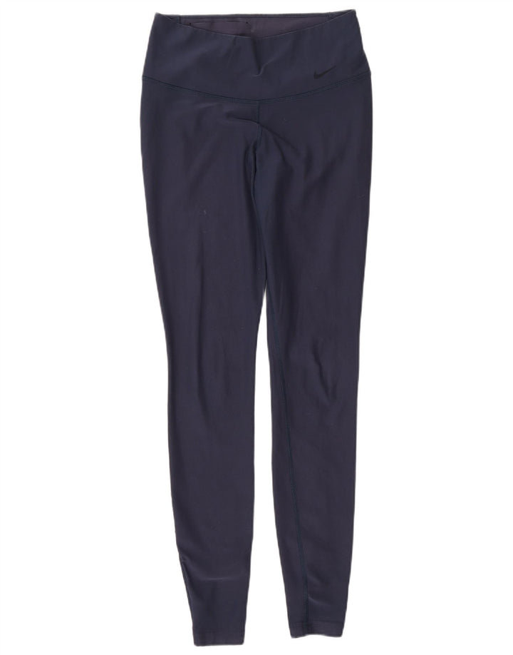 Leggings NIKE Dri Fit para mujer UK 6 XS Poliéster azul marino