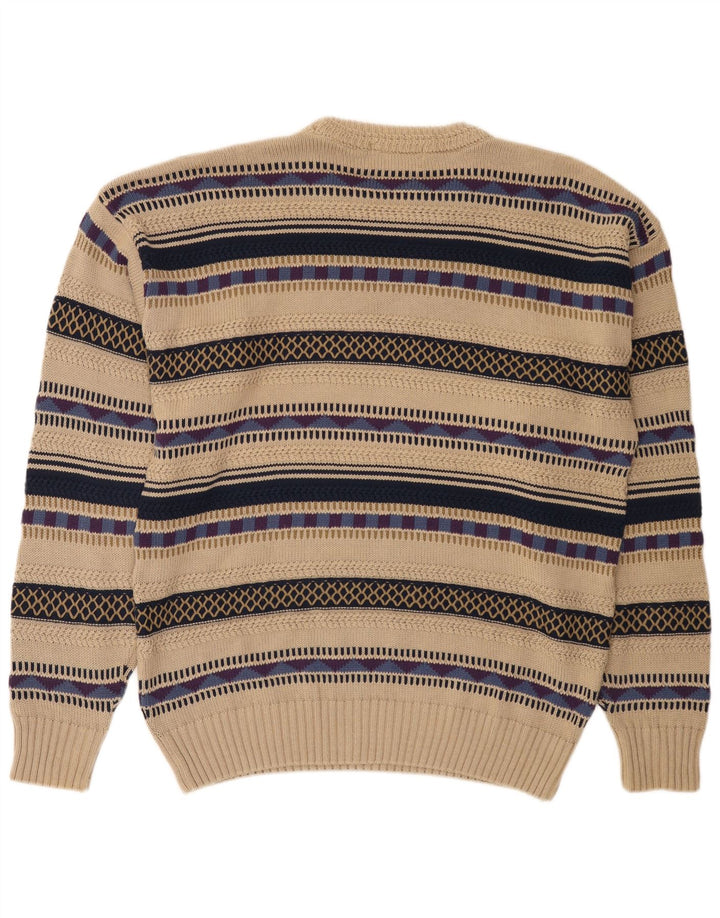 Canada - Jersey con cuello redondo para hombre, algodón a rayas, color beige medio