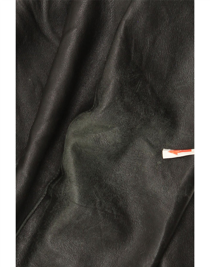 Vintage chaqueta de cuero para hombre Reino Unido 44 2XL negro