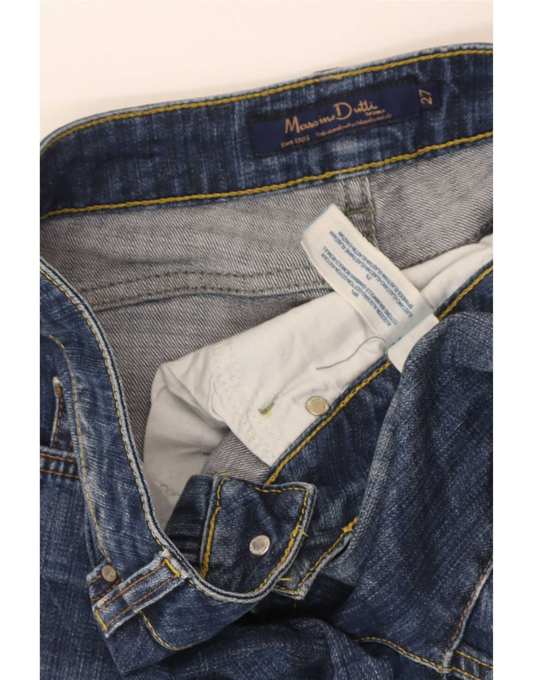 Vaqueros Cropped Mujer Massimo Dutti W27 L25 Algodón Azul
