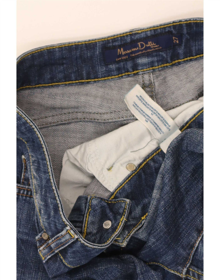 Vaqueros Cropped Mujer Massimo Dutti W27 L25 Algodón Azul
