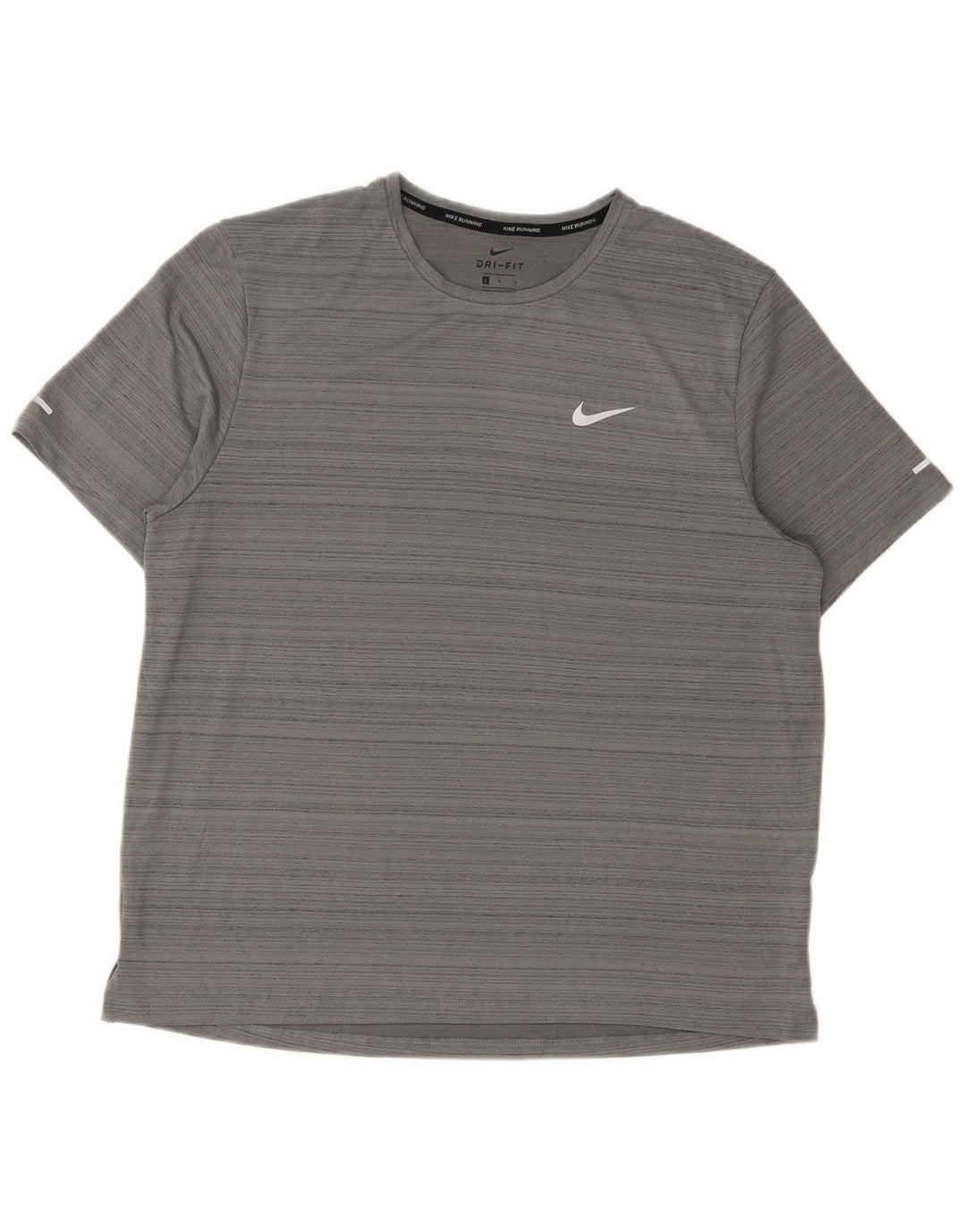 Camiseta Nike Dri Fit para hombre Top grande gris con rayas de poliéster