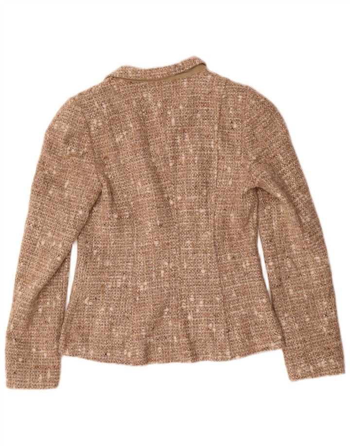 Chaqueta Americana Benetton De 3 Botones IT 42 Acrílico Moteado Marrón Medio