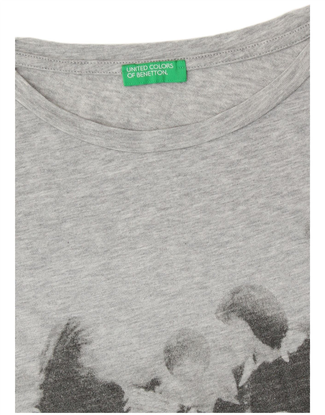 UNITED COLORS OF BENETTON Camiseta gráfica para mujer Top UK 44 Gris medio