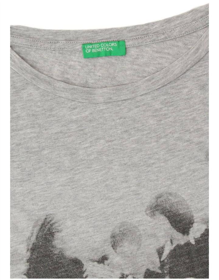 UNITED COLORS OF BENETTON Camiseta gráfica para mujer Top UK 44 Gris medio