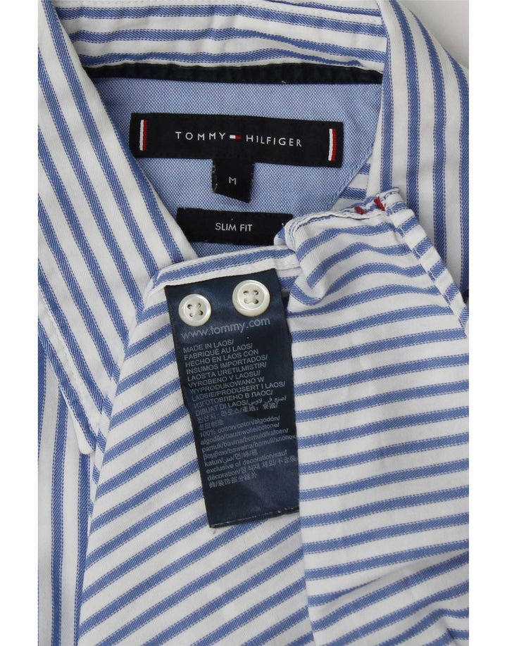 Camisa Tommy Hilfiger Hombre Slim Fit De Algodón A Rayas Azul Medio