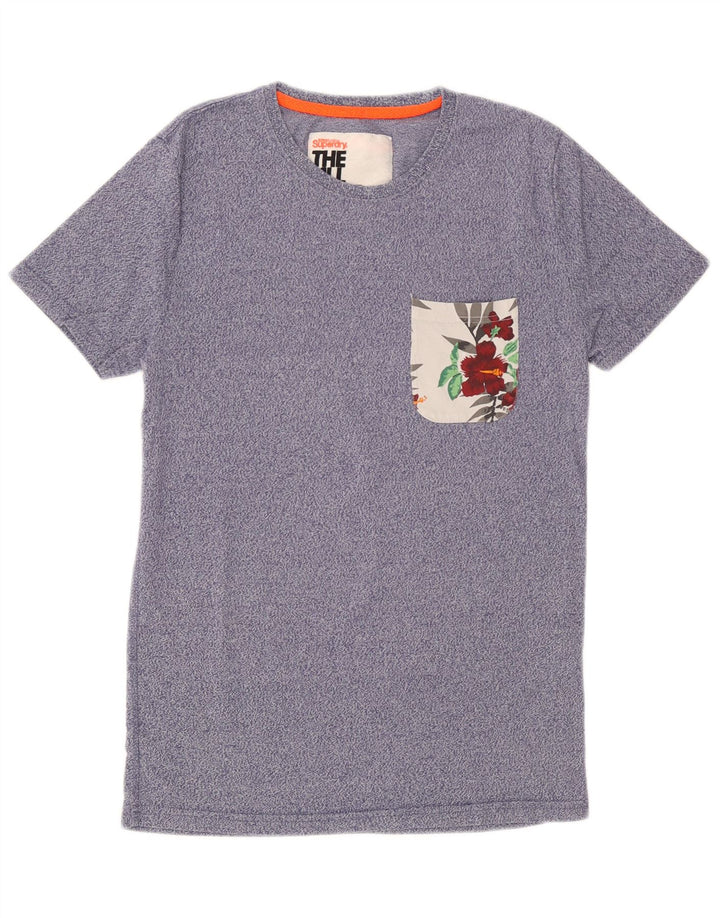 Superdry Camiseta con gráfico gráfico para hombre, talla pequeña, algodón azul