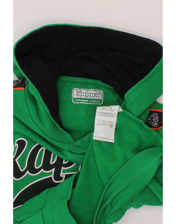 KAPPA Jersey con capucha para niños, 9-10 años, color verde, algodón